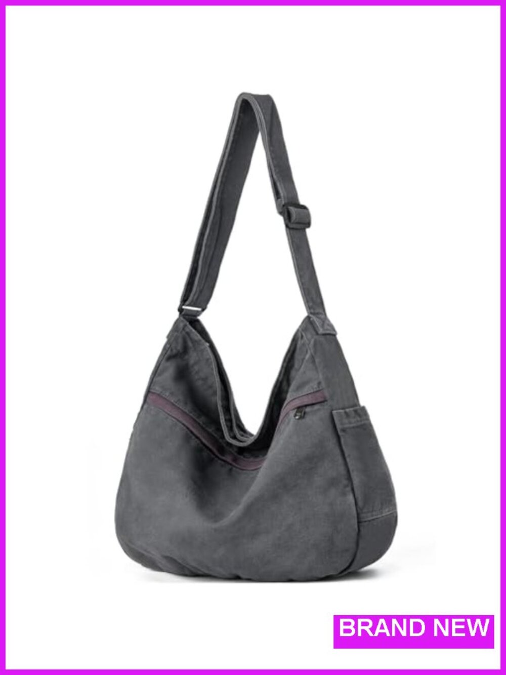 Large Canvas Hobo Crossbody Tote Bag with Pockets for Work Travel
